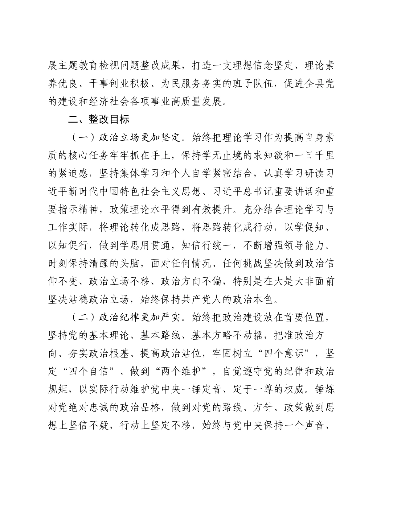 2023年度主题教育专题民主生活会班子检视问题整改方案_第2页
