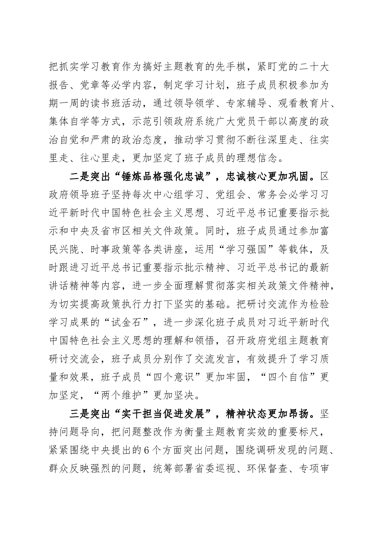 区政府主题教育自查评估报告成效问题原因工作汇报总结第二批次_第2页