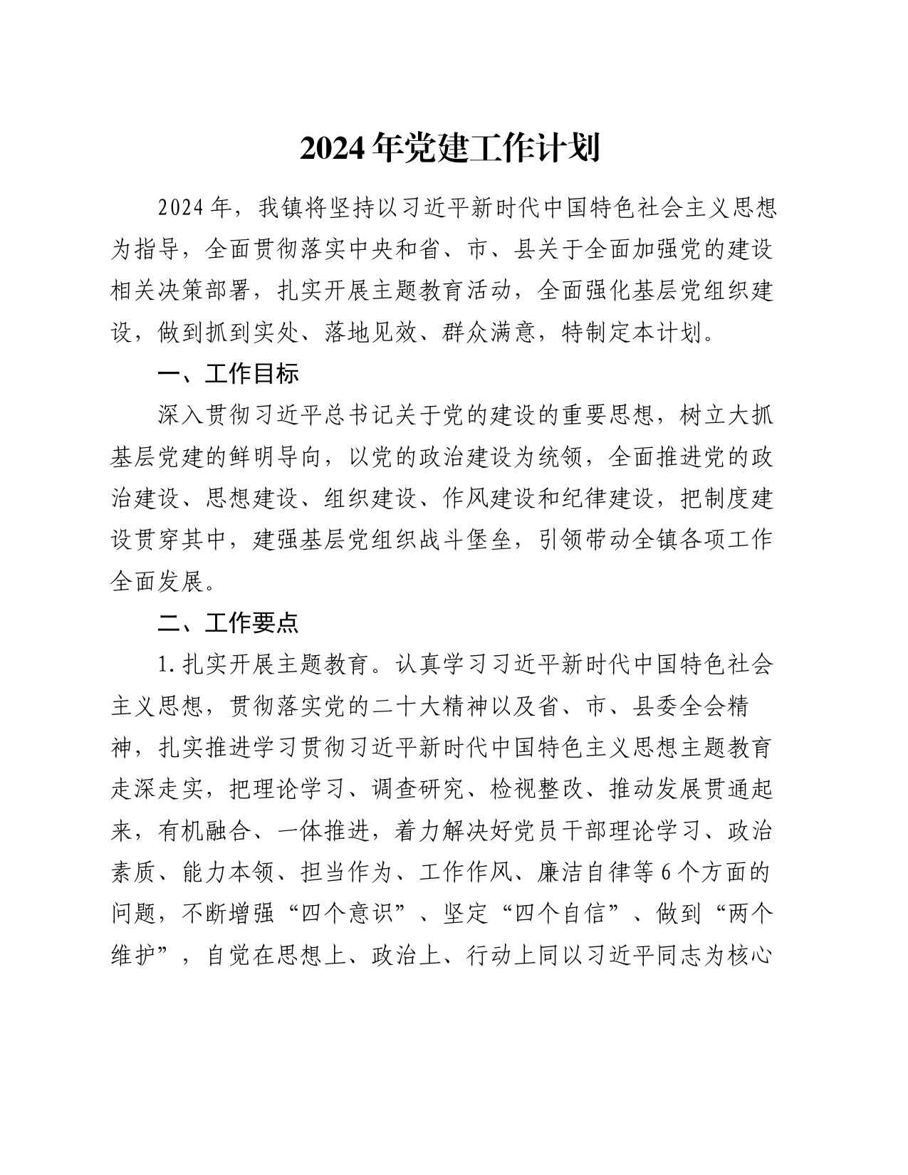 2024年党建工作计划_第1页