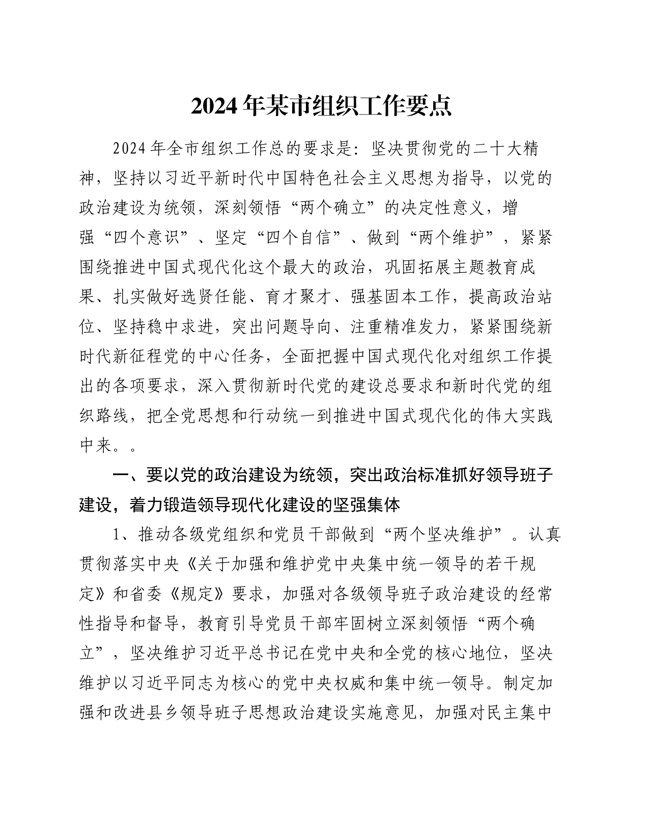 2024年某市组织工作要点_第1页