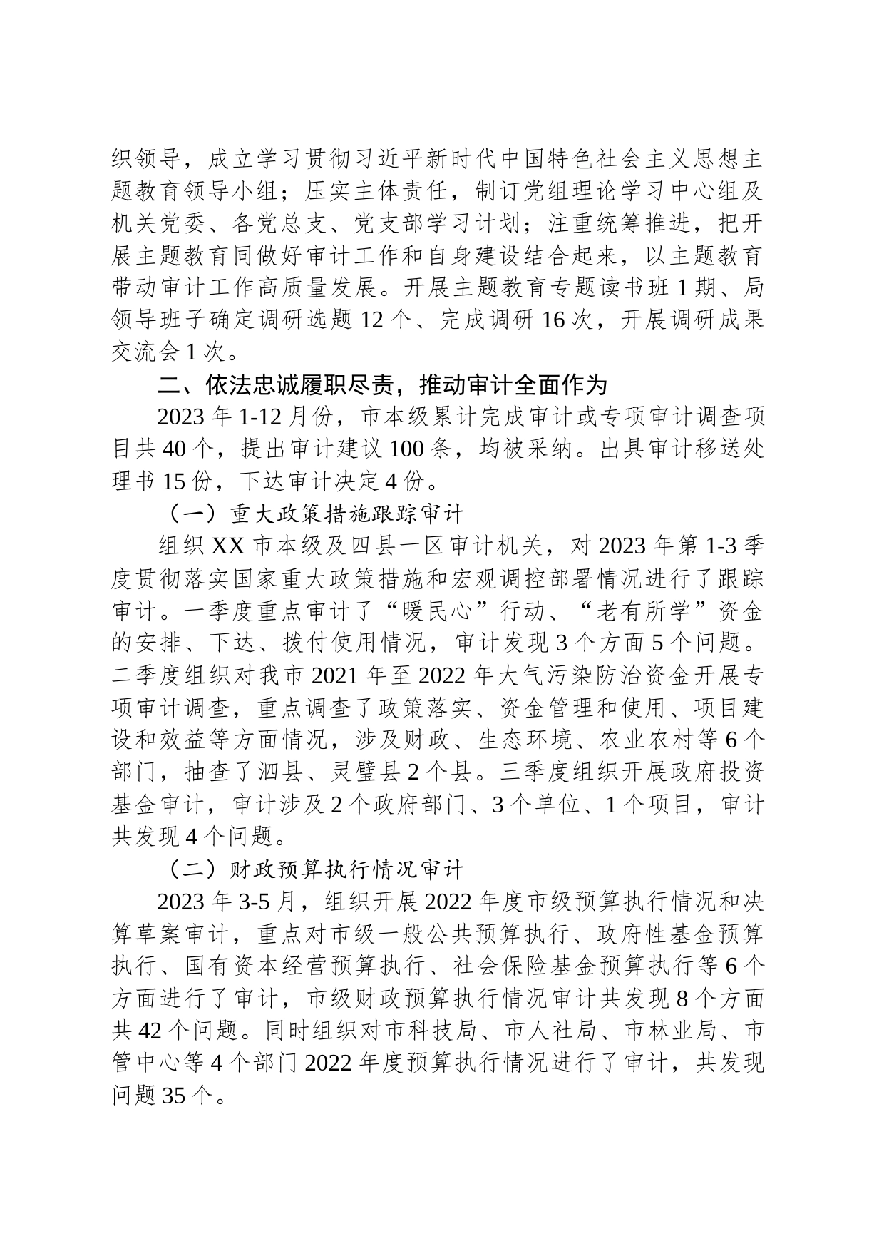 市审计局2023年度工作总结（20240202）_第2页