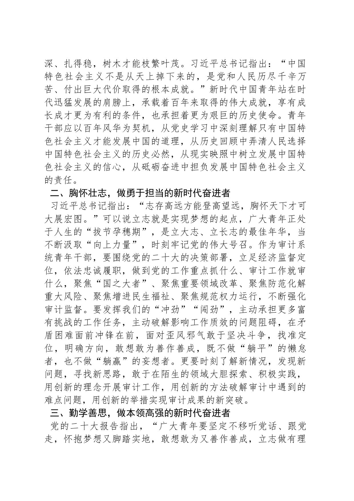 交流发言：以青春之我 推动审计事业高质量发展_第2页