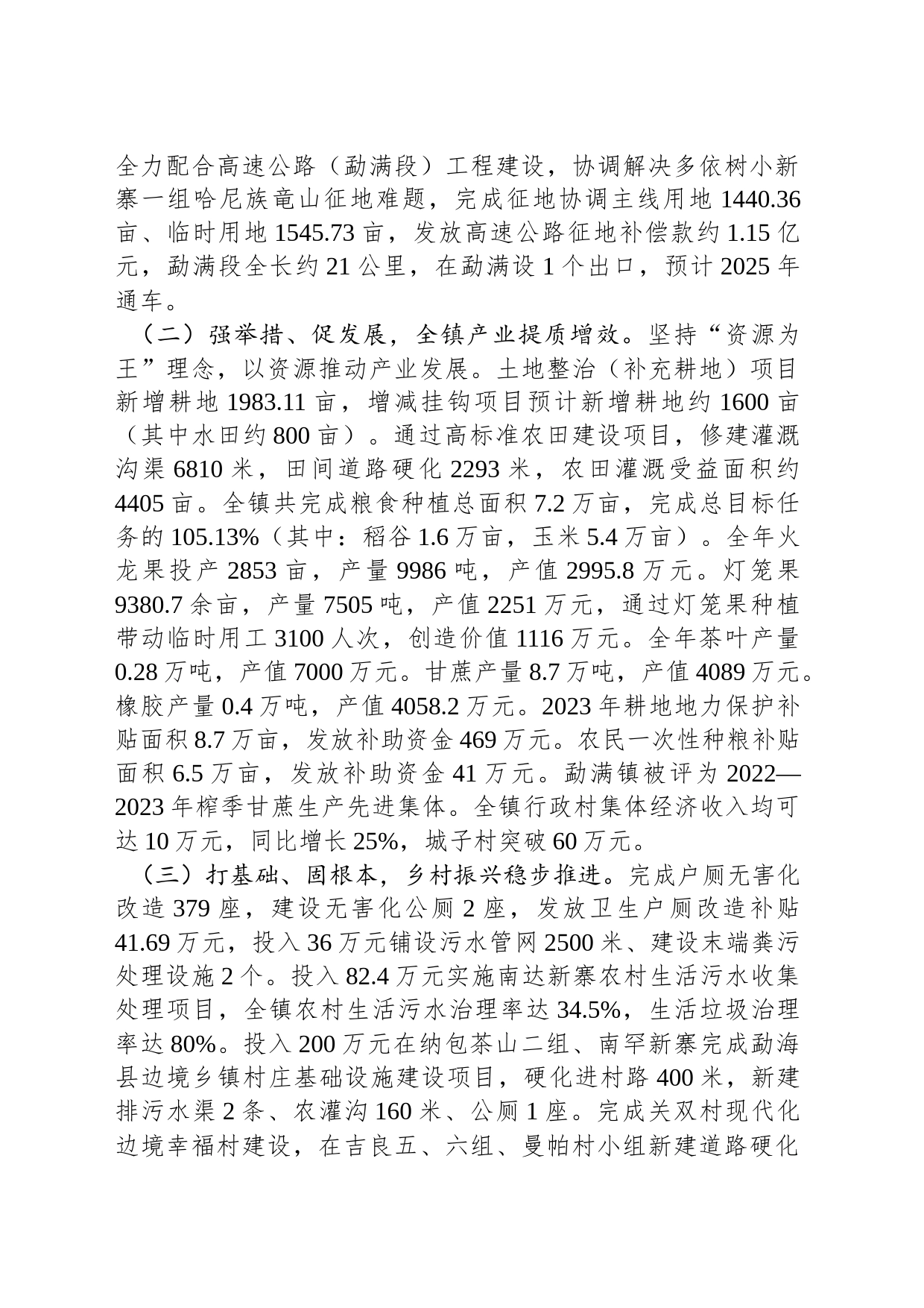 2024年勐满镇政府工作报告(20240206)_第2页