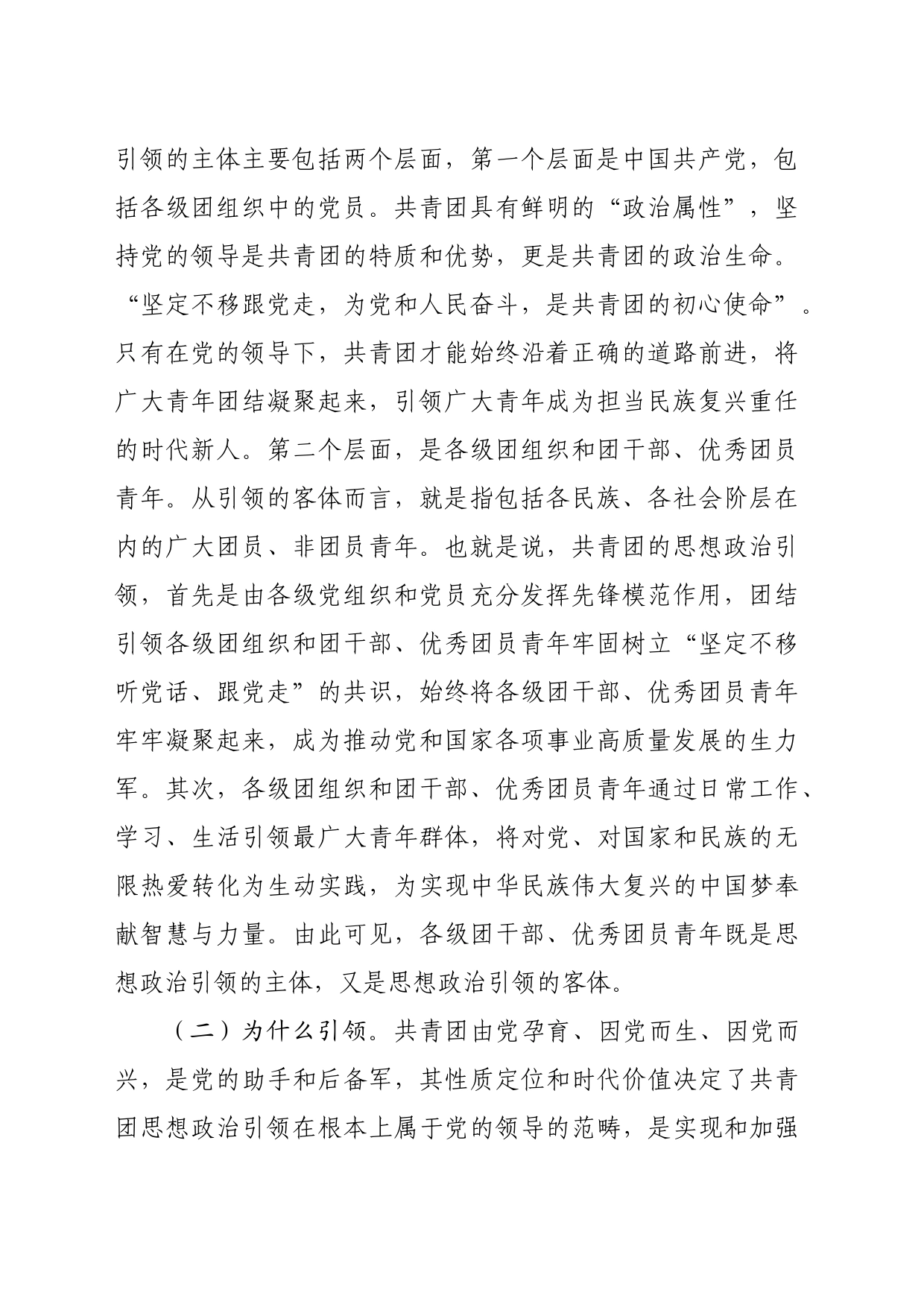 党课：加强共青团思想政治引领，培育堪当民族复兴重任的时代新人_第2页