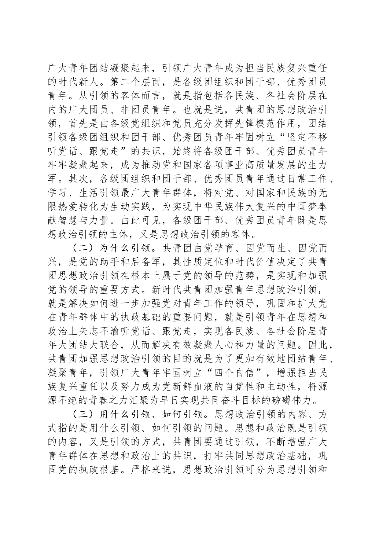 党课：加强共青团思想政治引领，培育堪当民族复兴重任的时代新人_第2页