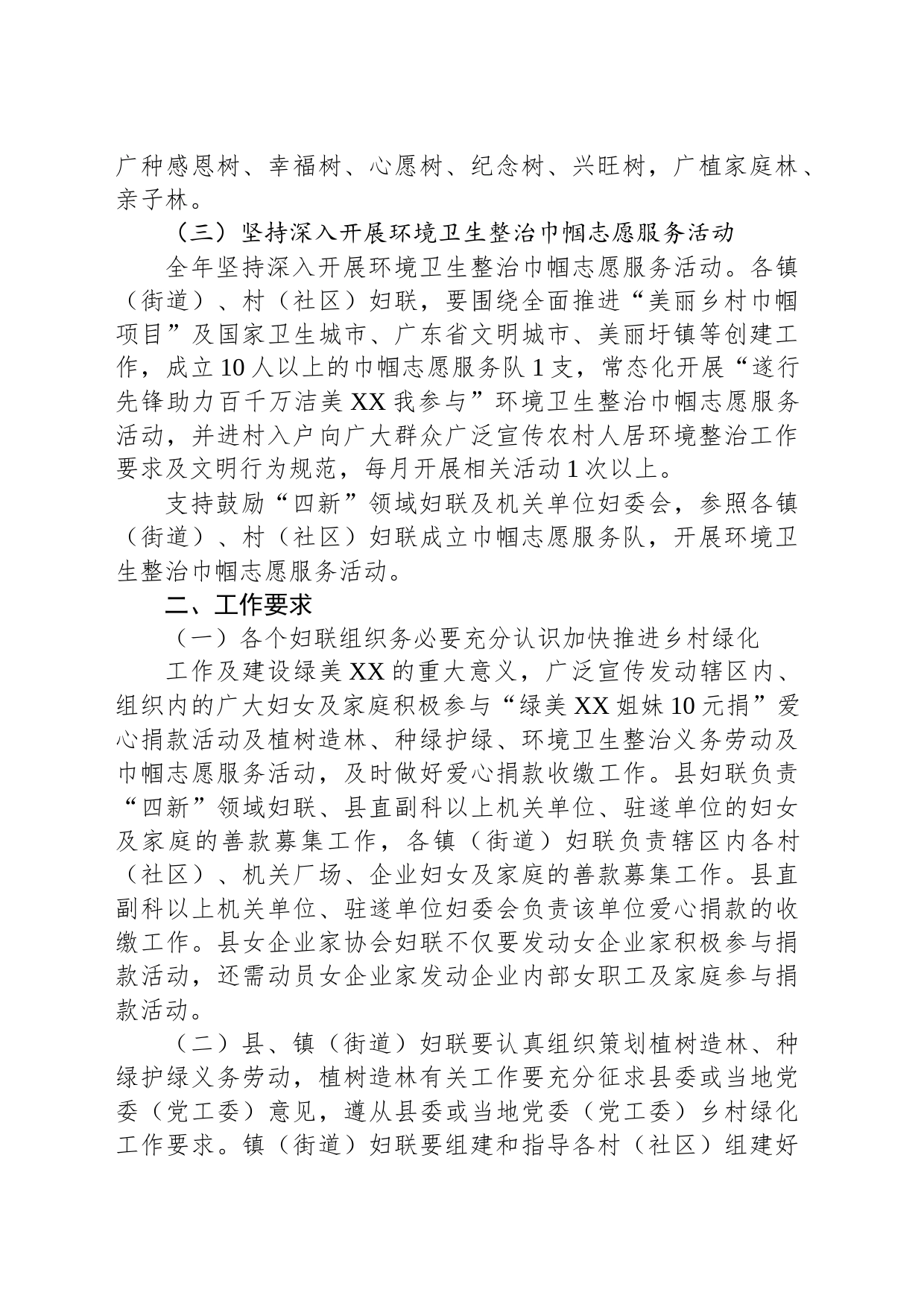 XX县妇联助力推进乡村绿化工作、建设绿美XX实施方案（2024年）_第2页