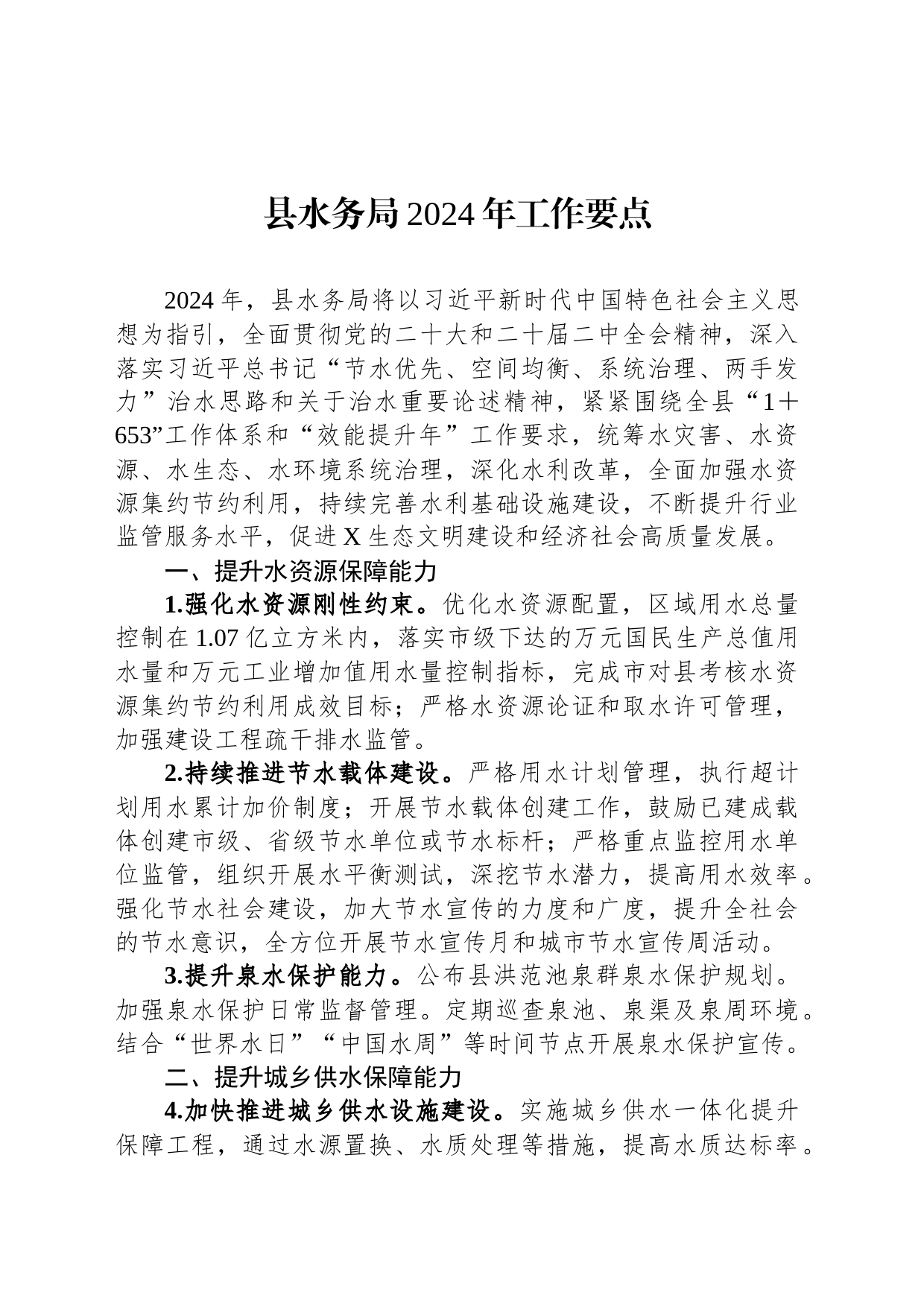 县水务局2024年工作要点_第1页
