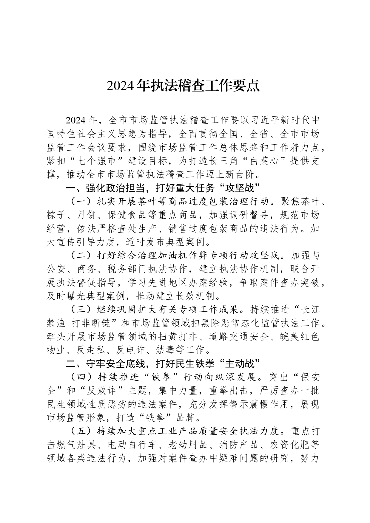 2024年执法稽查工作要点_第1页