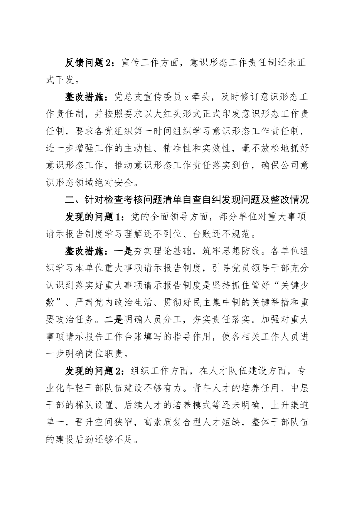 公司落实全面从严治党（党建）责任制考核问题整改报告20240322_第2页