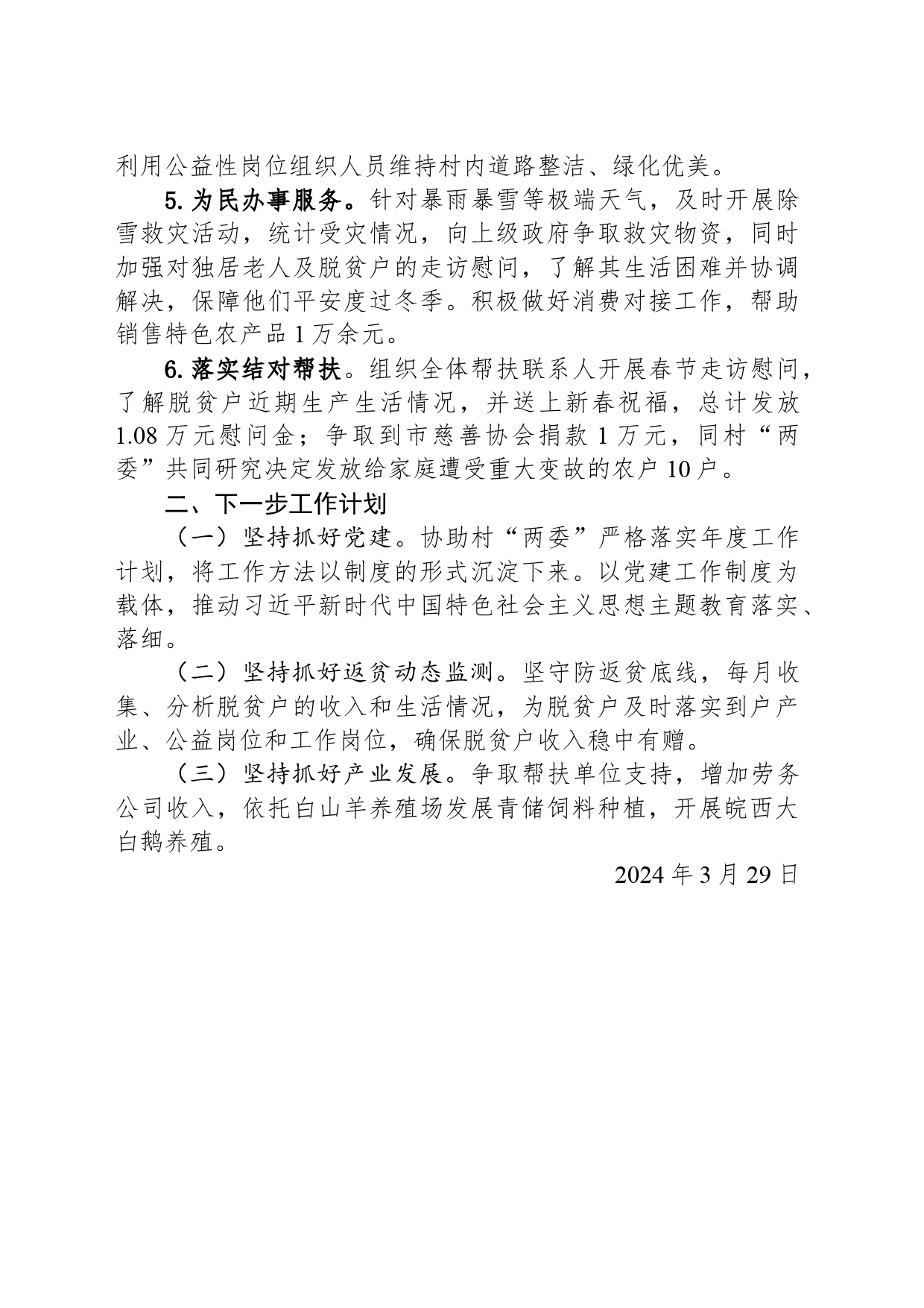 市水利局XX村驻村工作队2024年第一季度工作总结（2024）_第2页