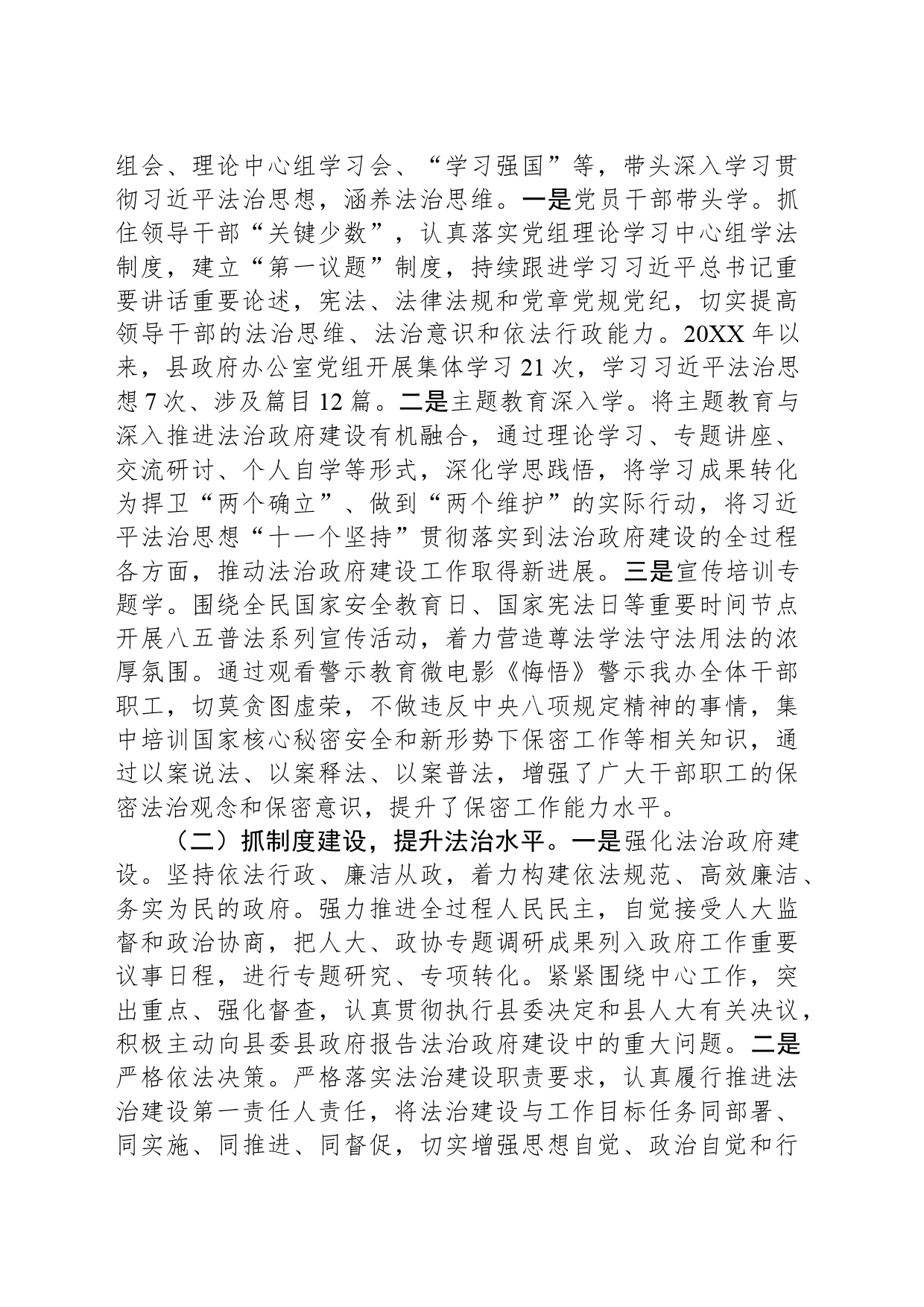 县人民政府办公室主任2024年度述法报告_第2页