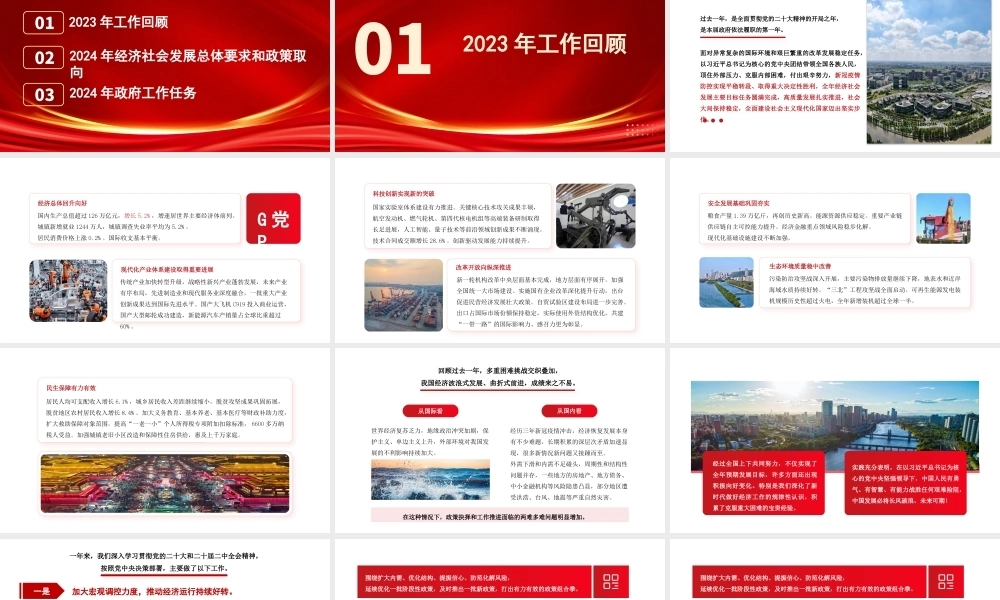 聚焦2024年政府工作报告PPT课件