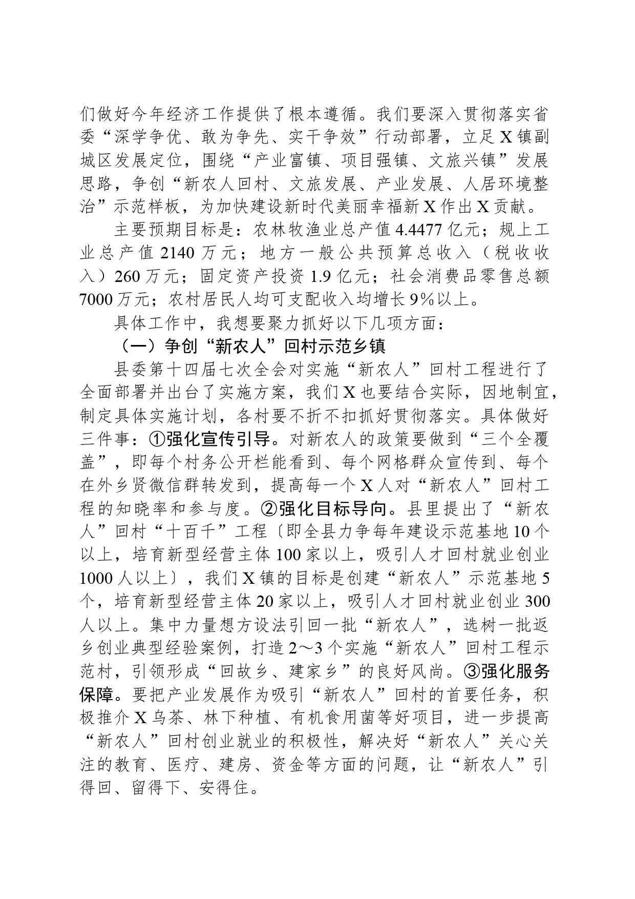 镇党委副书记、镇长在X镇2024年年初工作会议上的讲话提纲_第2页