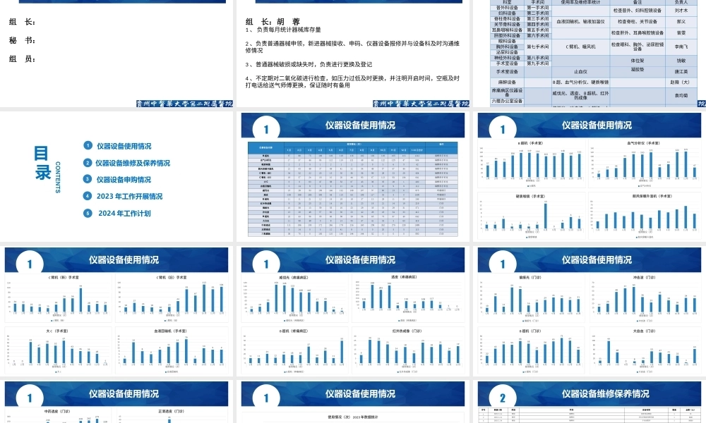 2023年仪器设备组年终工作汇报