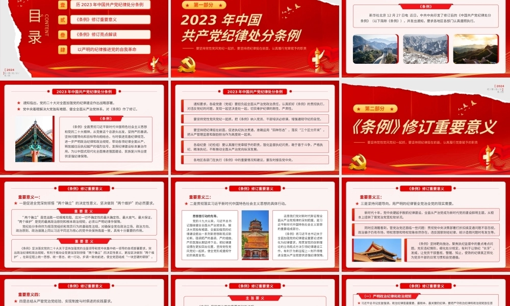 党纪学习教育PPT课件：新版《中国共产党纪律处分条例》宣讲提纲（重要意义、亮点解读、学习要求）