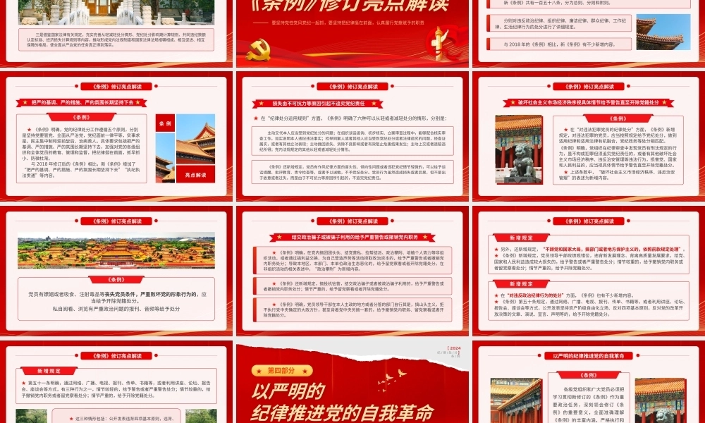 党纪学习教育PPT课件：新版《中国共产党纪律处分条例》宣讲提纲（重要意义、亮点解读、学习要求）