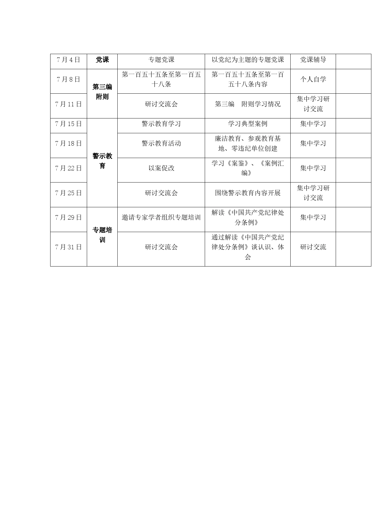 《中国共产党纪律处分条例》2024年学习计划表_第2页