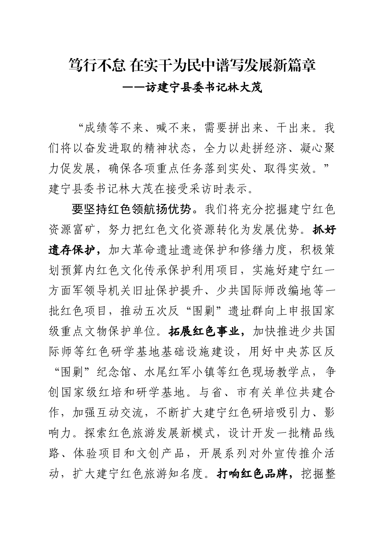 笃行不怠 在实干为民中谱写发展新篇章_第1页