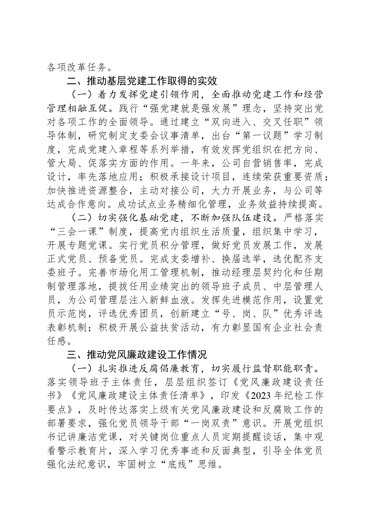 公司党支部年度工作报告_第2页