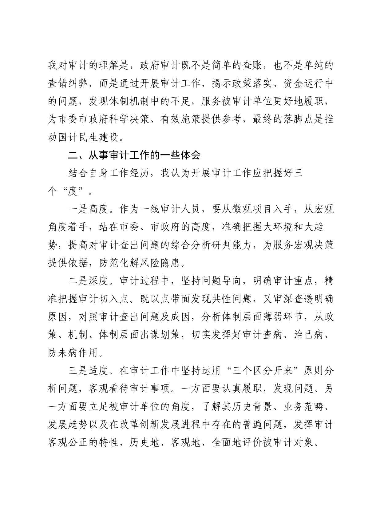 审计干部在青年干部座谈会上的发言材料_第2页