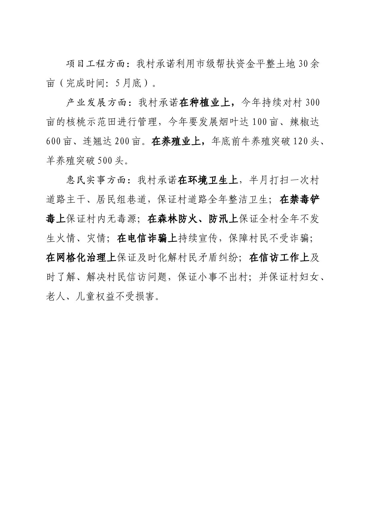 村2024年工作承诺_第2页