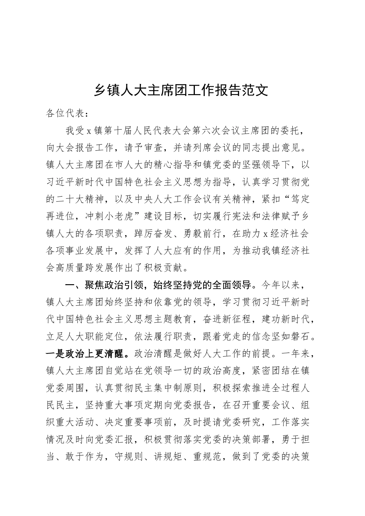 乡镇街道人大工作报告总结汇报_第1页
