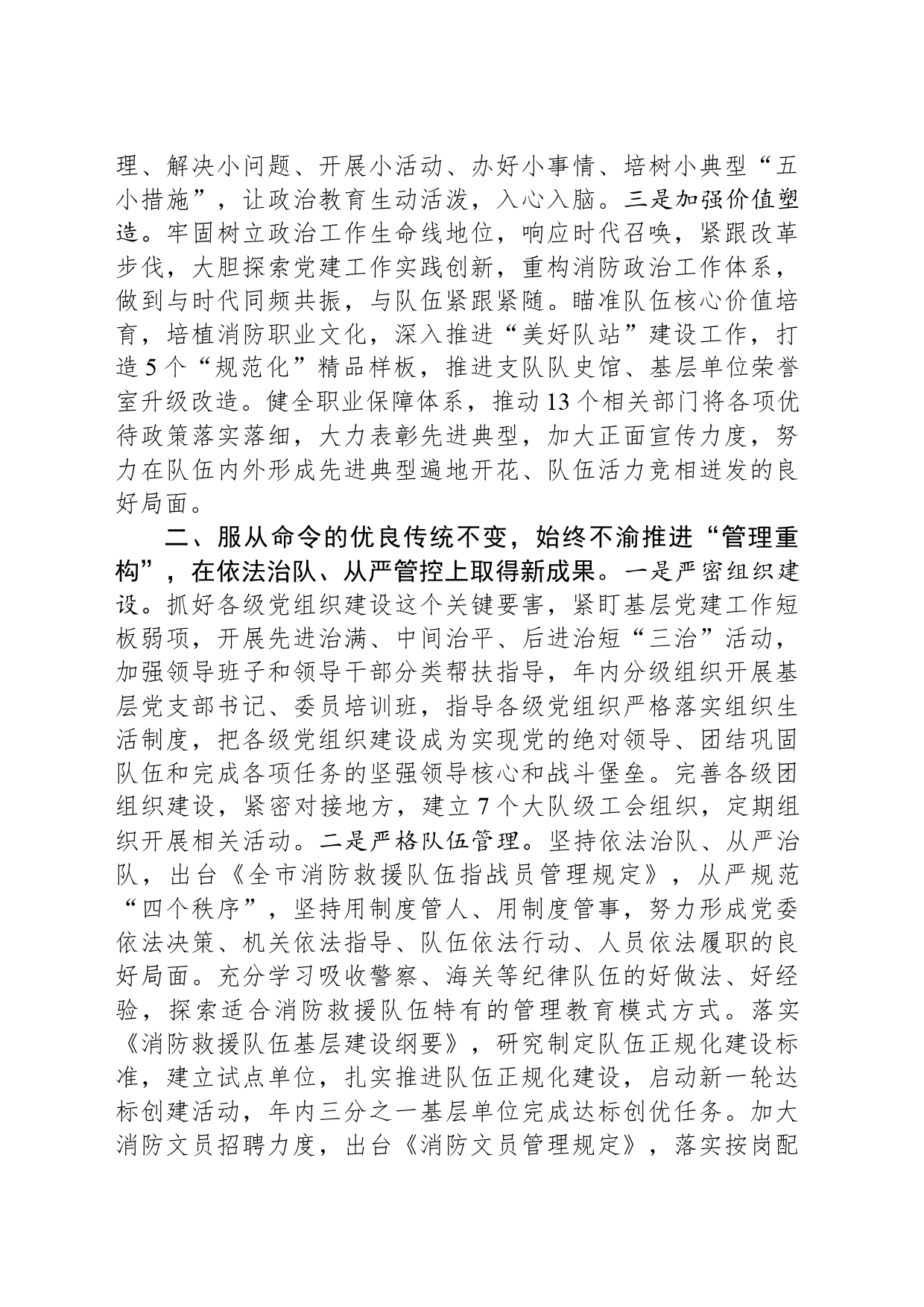 消防救援队伍工作总结_第2页