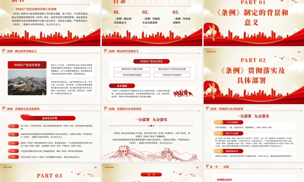 党员教育管理工作条例党课PPT（20240515）