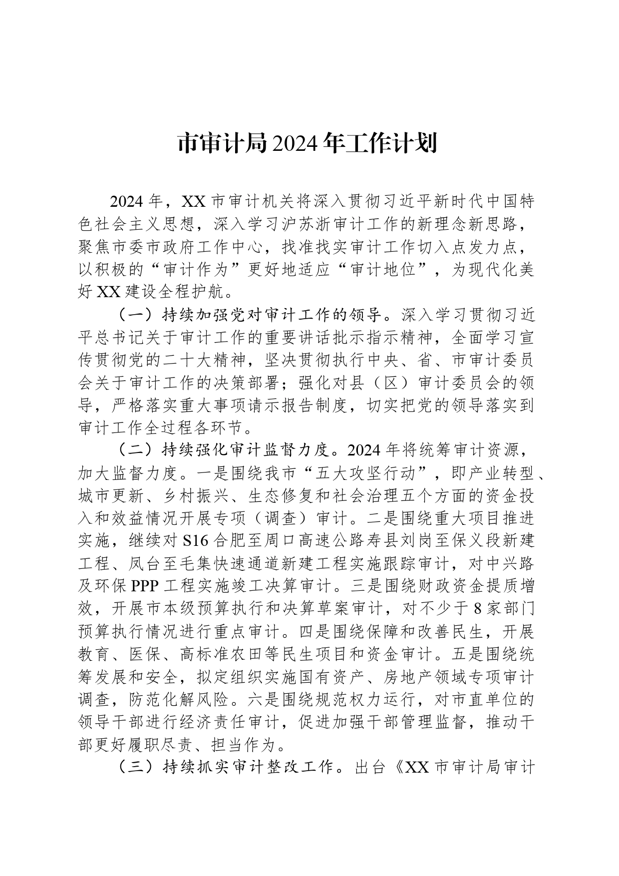 市审计局2024年工作计划（20240510）_第1页