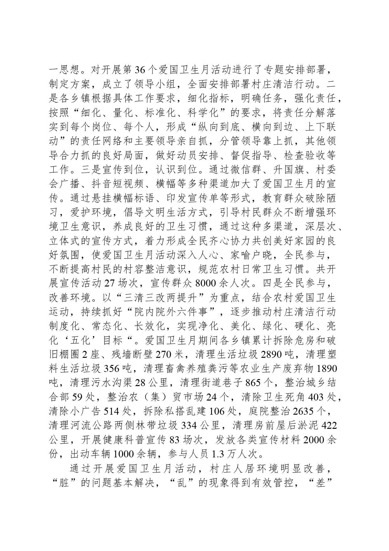 X市第36个爱国卫生月活动活动总结_第2页