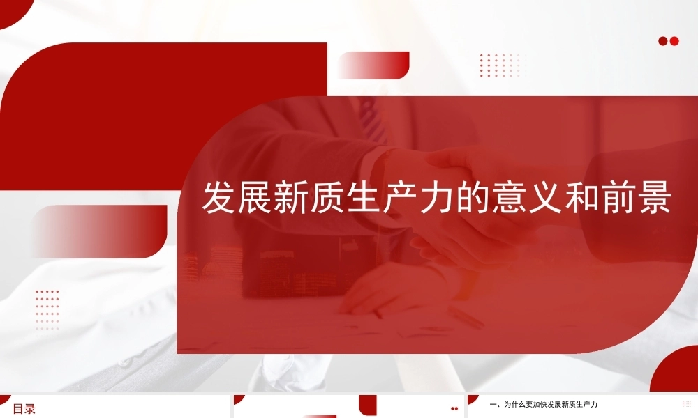 发展新质生产力的意义和前景（PPT）