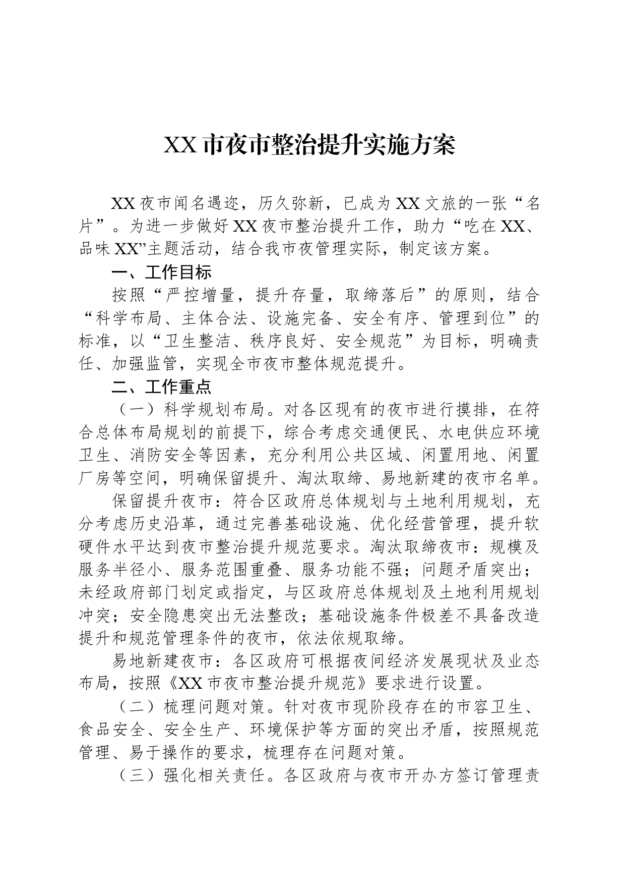 市夜市整治提升实施方案_第1页