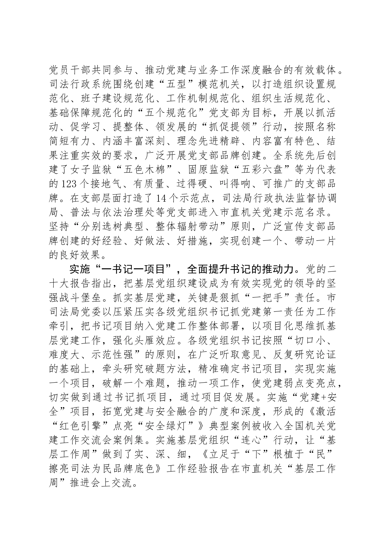 司法局在全市基层党组织建设专题推进会上的交流发言_第2页