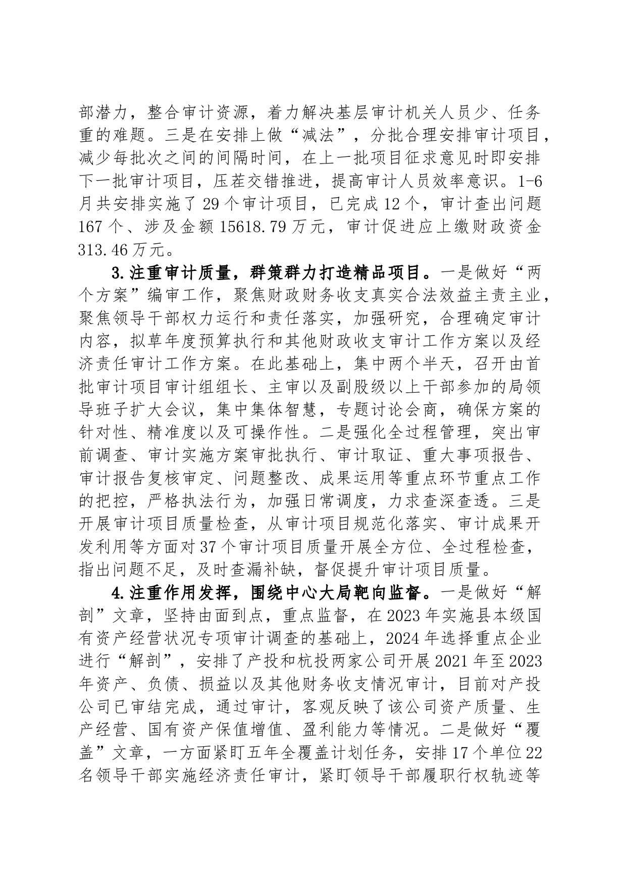 县审计局2024年度上半年工作总结_第2页