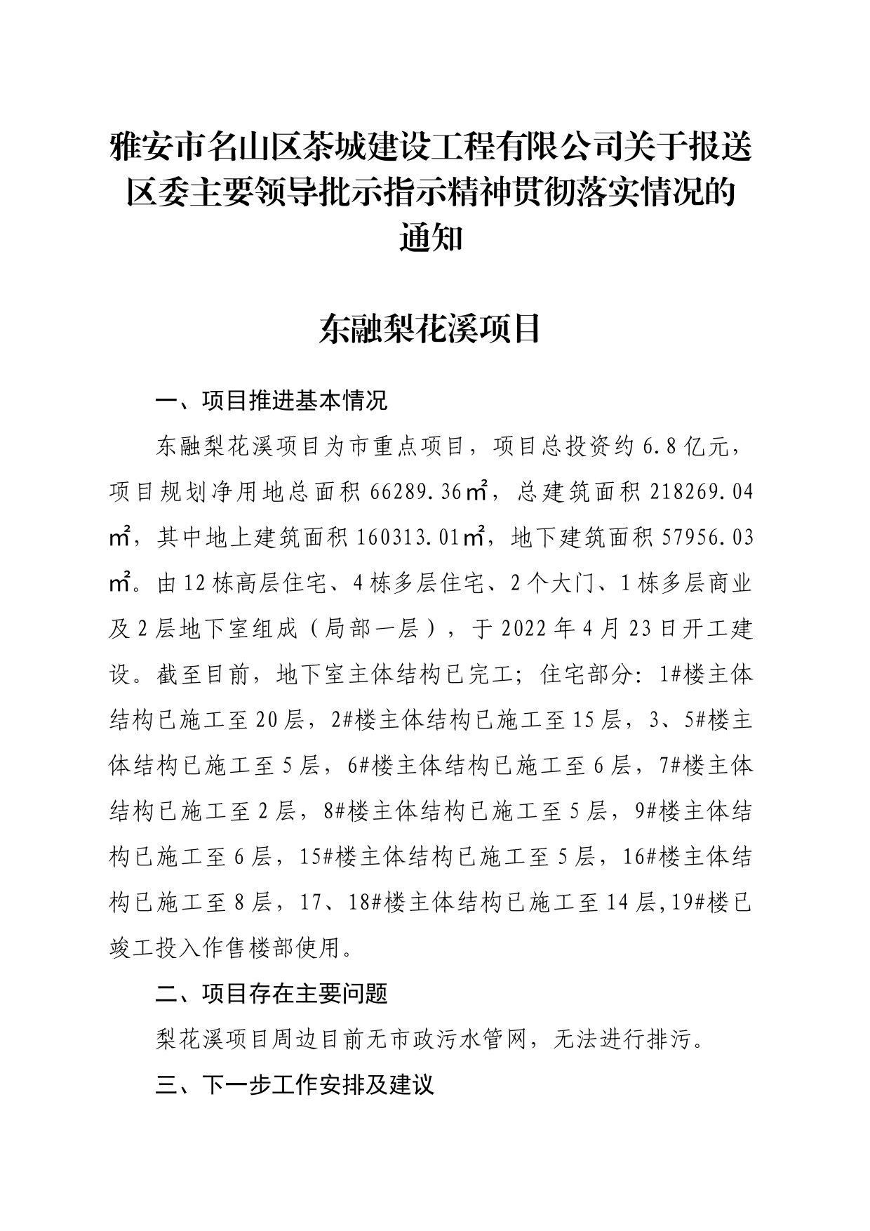 部分项目建设情况汇报材料_第1页