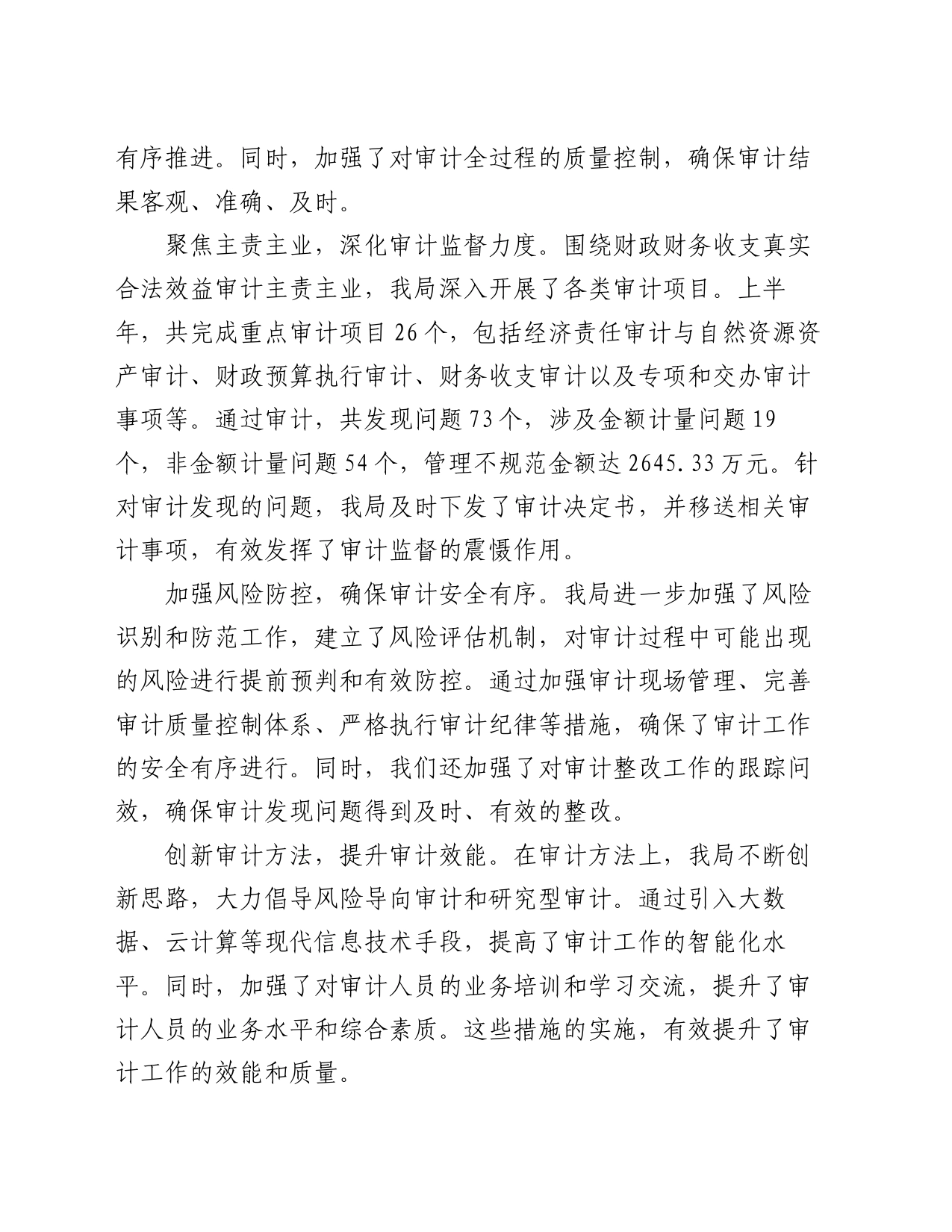 县审计局2024年工作总结及下半年工作计划_第2页