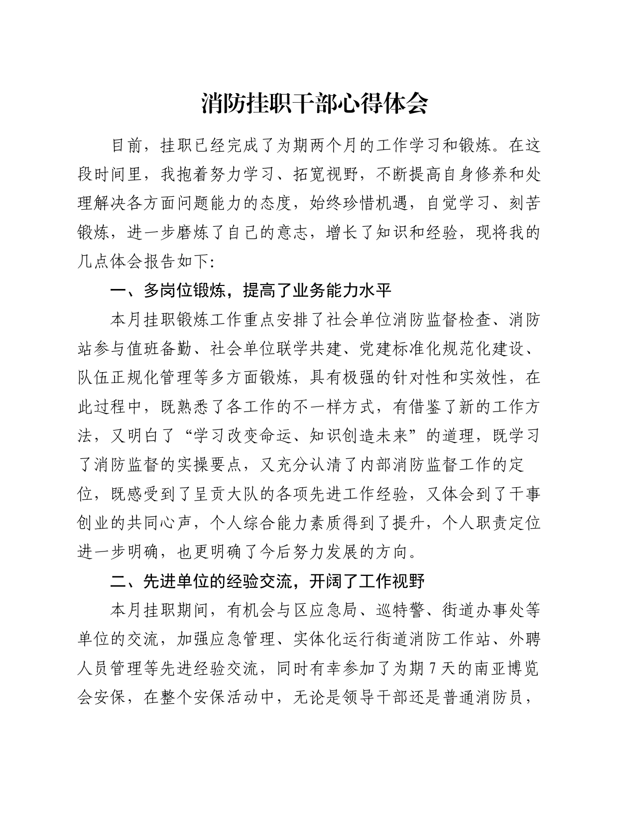 消防挂职干部心得体会_第1页