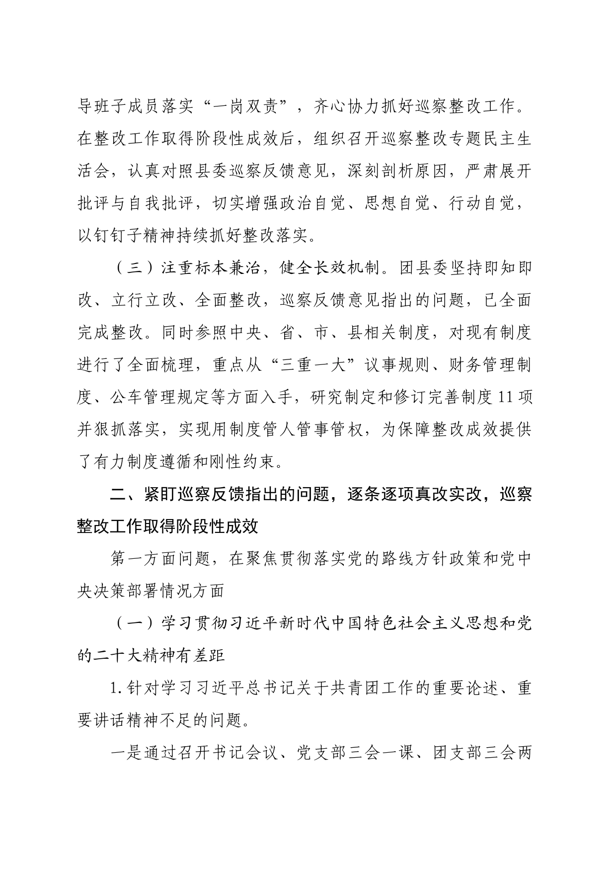 共青团县委员会关于巡察集中整改进展情况的报告_第2页
