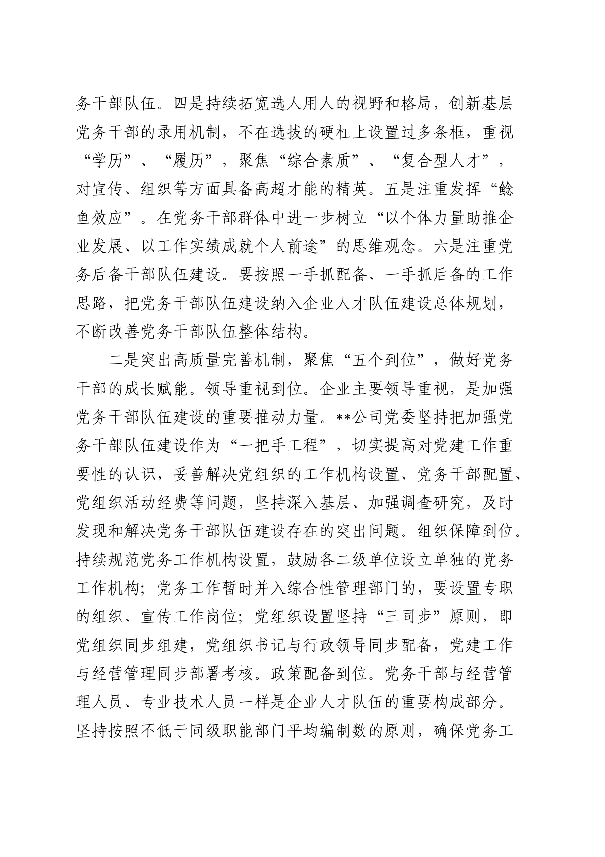 在国资国企系统党务干部队伍建设经验交流上的发言（公司）_第2页