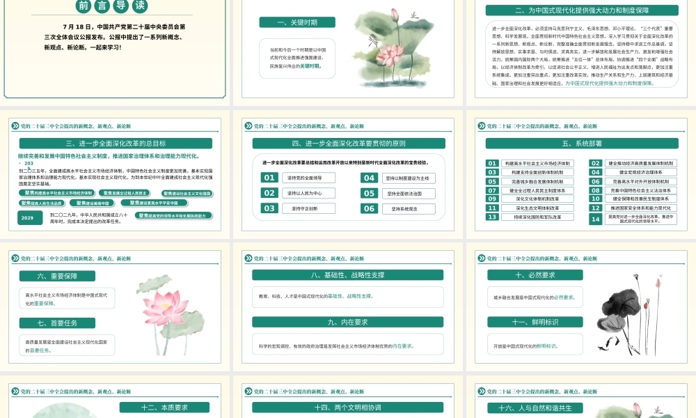 二十届三中全会提出的新概念新观点新论断PPT专题党课