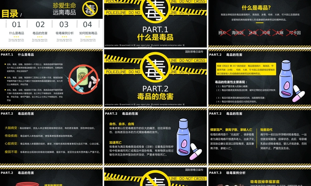拒绝毒品危害教育宣传PPT