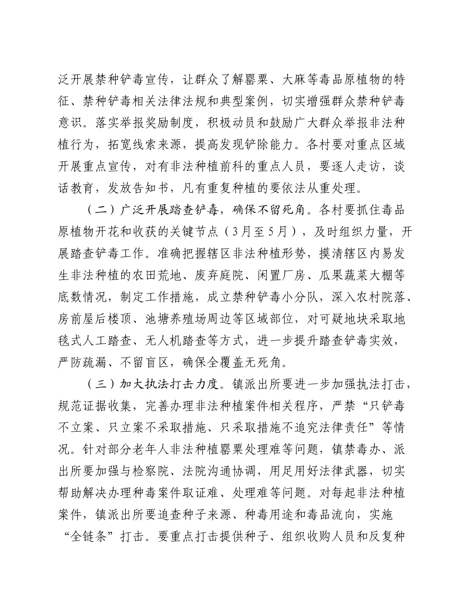 乡镇街道2024年春季禁种铲毒工作实施方案_第2页