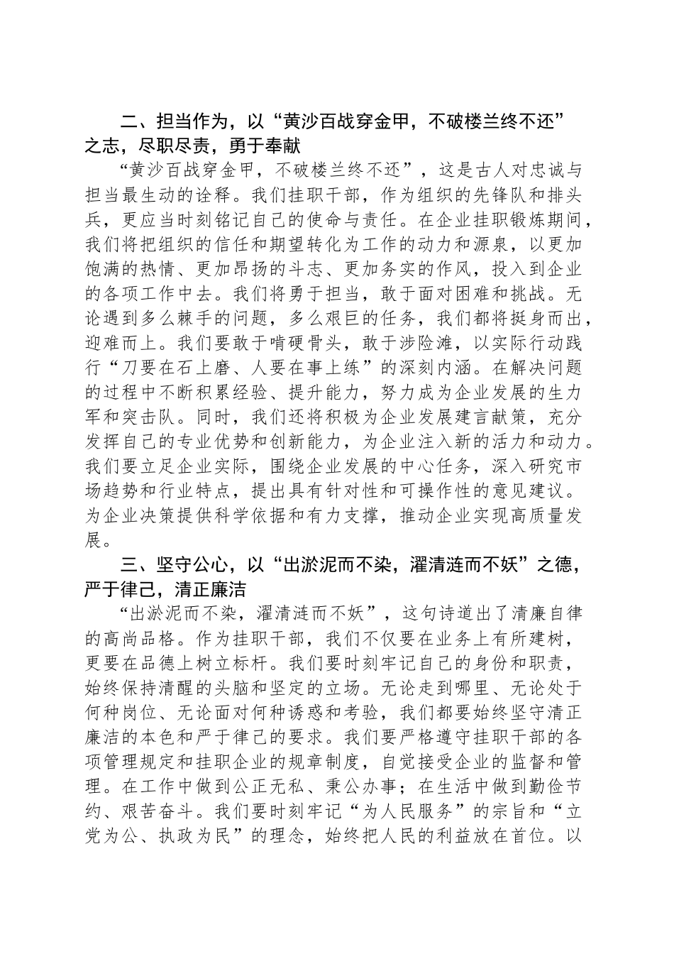 挂职干部表态发言：破浪乘风行万里，挂职砺剑谱新篇_第2页