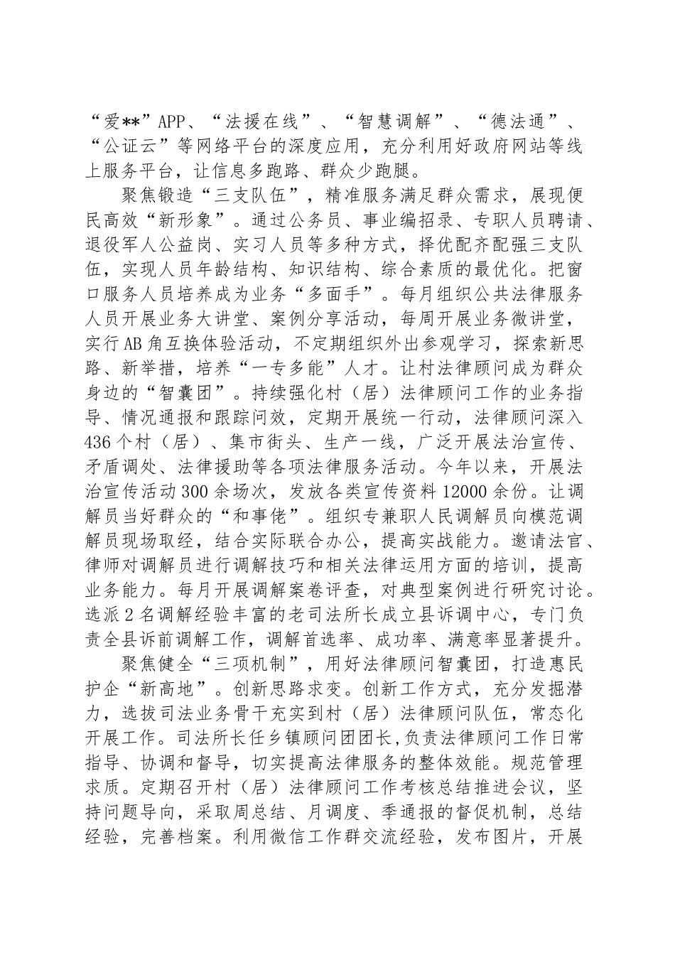 在全市公共法律服务体系建设推进会上的汇报发言_第2页