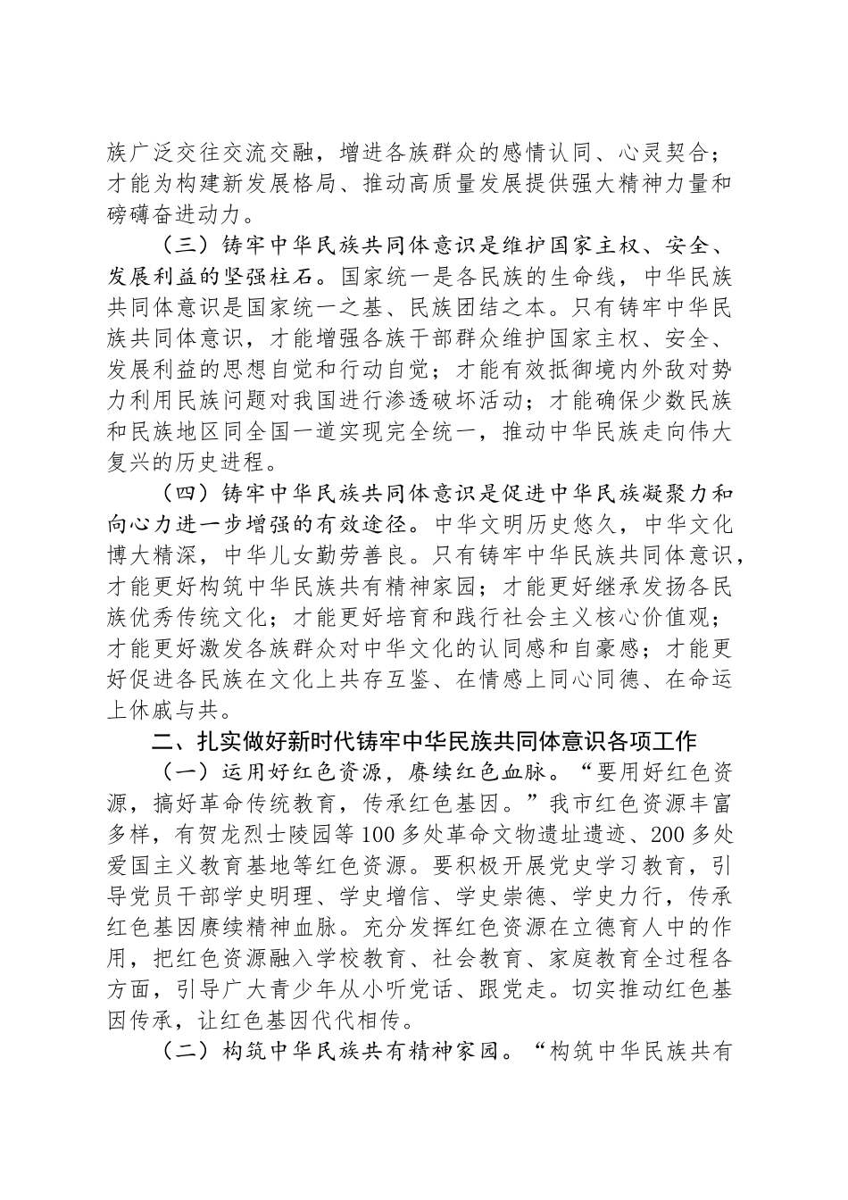 市委领导班子学习铸牢中华民族共同体意识交流发言_第2页