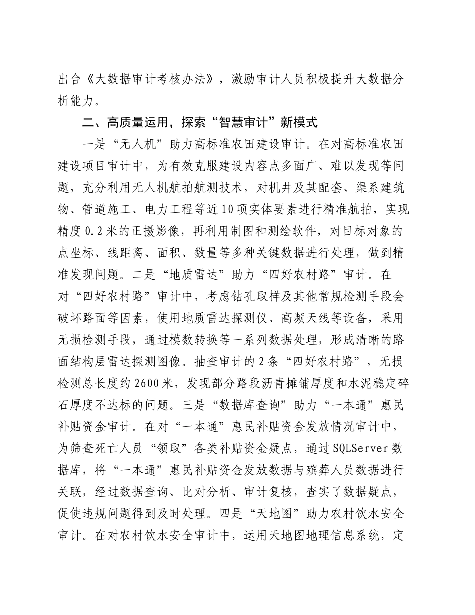在2024年全市“智慧审计”建设座谈会上的交流发言_第2页