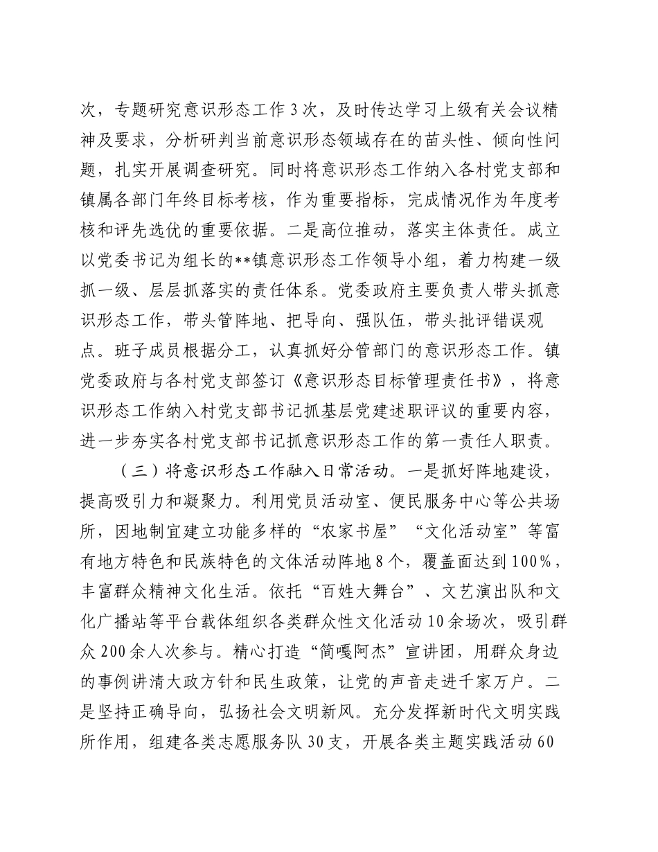 基层乡镇街道2024年第三季度意识形态工作情况总结_第2页