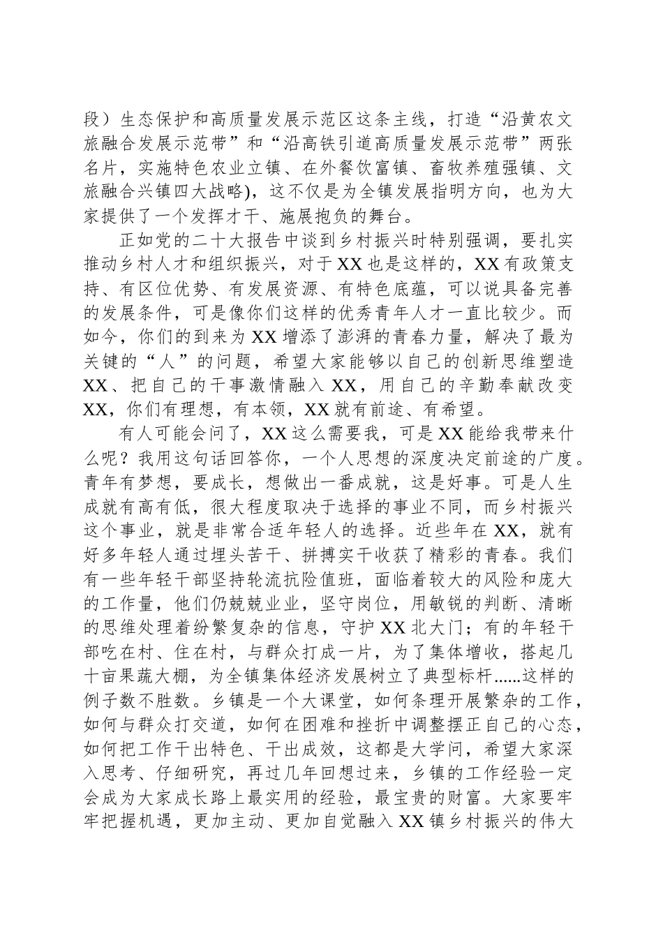 在镇青年干部迎新座谈会上的讲话_第2页