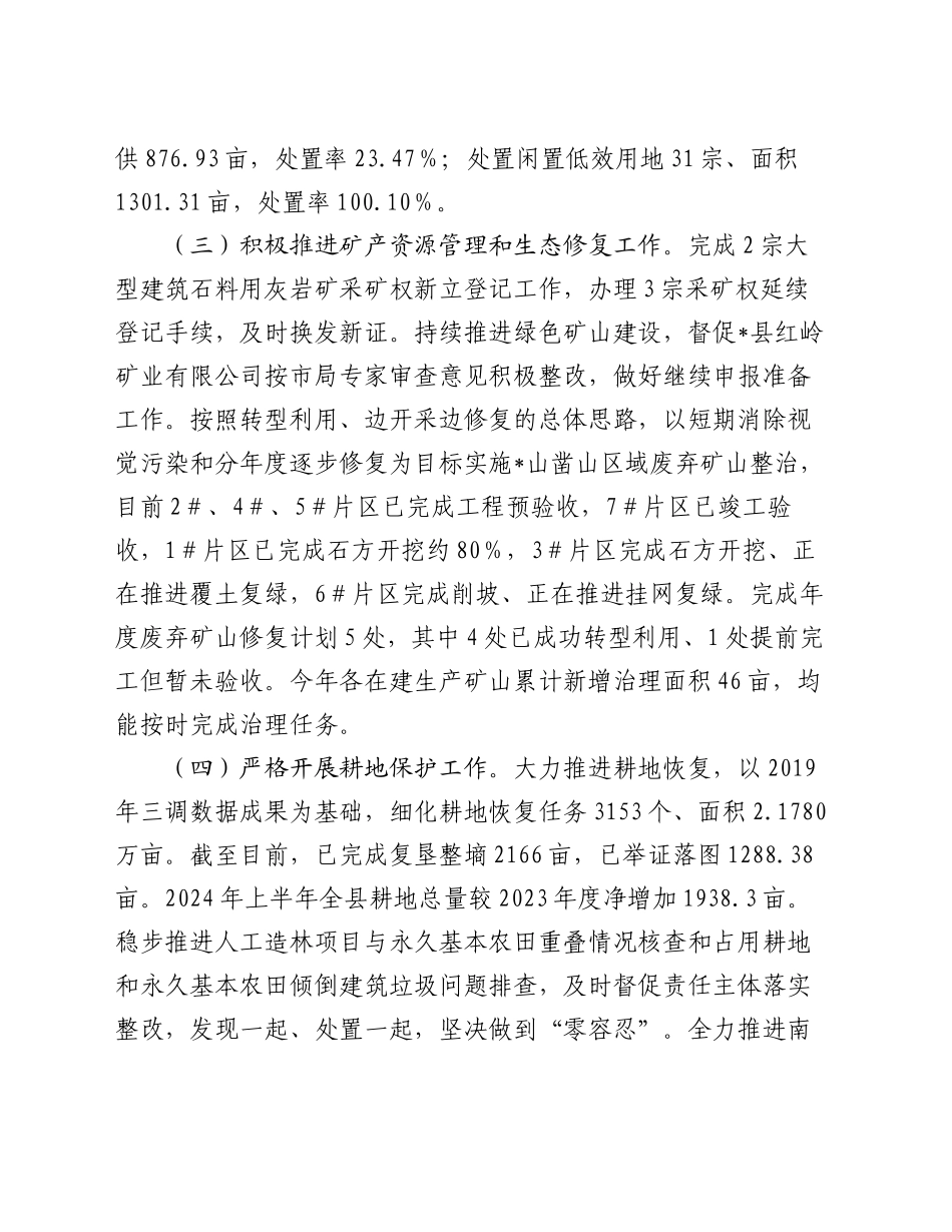 县自然资源和规划局2024年度三季度工作总结和四季度工作谋划_第2页