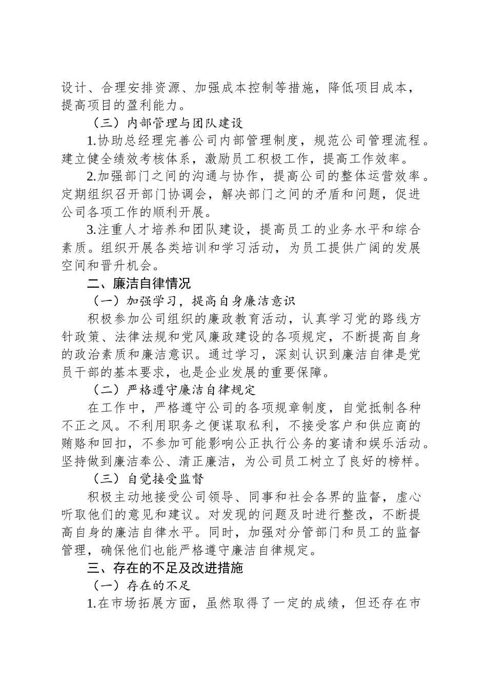 企业、集团公司副总经理述职述廉报告_第2页